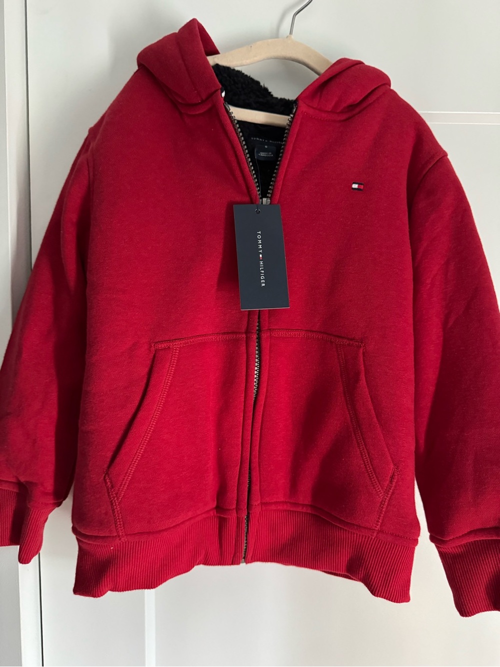 NWT Tommy Hilfiger Kids Red Hooded Zip Sweatshirt